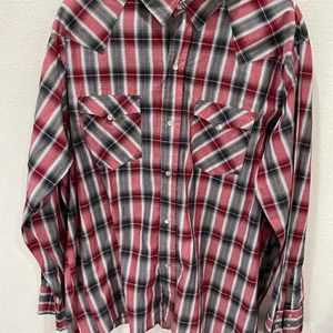 Orzini Men's Plaid Snap Western Shirt Long Sleeve Red Button-Up Casual 2XL VTG